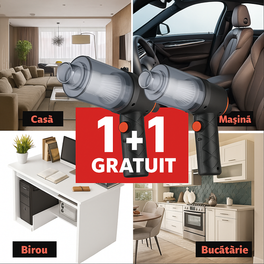 Aspirator Portabil 2 în 1 – Compact, Puternic și Ușor de Utilizat